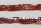 CTW132 15.5 inches 10*20mm twisted trihedron goldstone beads