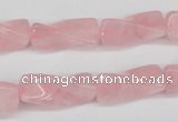 CTW133 15.5 inches 9*20mm twisted trihedron rose quartz beads