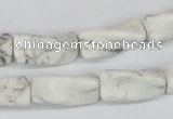 CTW134 15.5 inches 9*20mm twisted trihedron white howlite beads