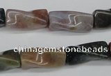 CTW136 15.5 inches 9*20mm twisted trihedron Indian agate beads