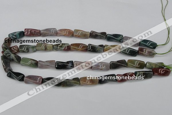 CTW136 15.5 inches 9*20mm twisted trihedron Indian agate beads