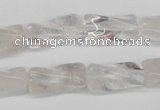 CTW137 15.5 inches 9*20mm twisted trihedron white crystal beads
