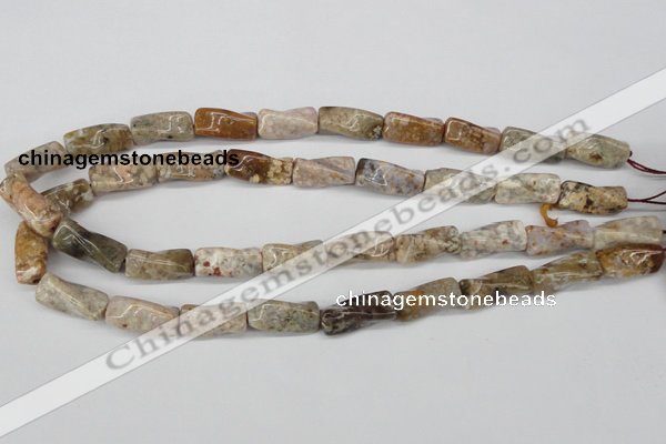 CTW139 15.5 inches 9*20mm twisted trihedron jasper gemstone beads