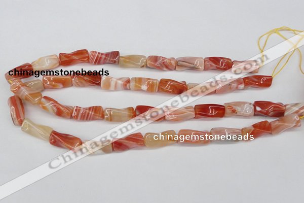 CTW143 15.5 inches 9*20mm twisted trihedron agate gemstone beads