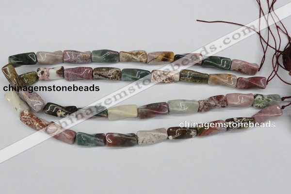 CTW144 15.5 inches 9*20mm twisted trihedron ocean agate beads