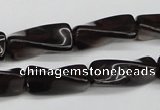 CTW145 15.5 inches 9*20mm twisted trihedron smoky quartz beads