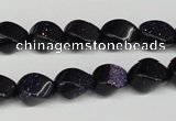 CTW146 15.5 inches 8*11mm twisted rice blue goldstone beads