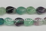 CTW147 15.5 inches 8*11mm twisted rice fluorite gemstone beads