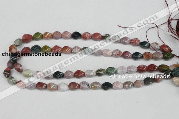 CTW149 15.5 inches 8*11mm twisted rice ocean agate gemstone beads