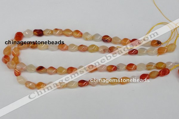 CTW150 15.5 inches 8*11mm twisted rice agate gemstone beads