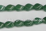 CTW152 15.5 inches 8*11mm twisted rice green aventurine beads