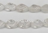 CTW153 15.5 inches 8*15mm twisted rice white crystal beads