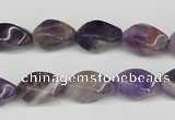 CTW154 15.5 inches 8*15mm twisted rice amethyst gemstone beads