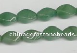 CTW157 15.5 inches 8*15mm twisted rice green aventurine beads