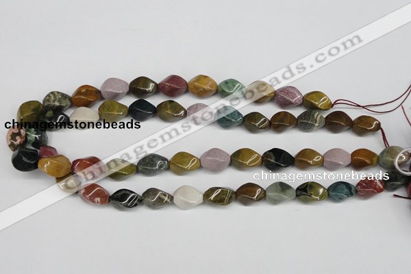 CTW159 15.5 inches 10*15mm twisted rice ocean agate gemstone beads