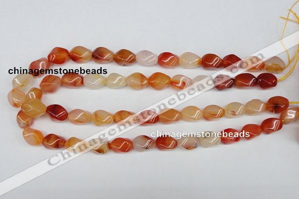 CTW160 15.5 inches 10*15mm twisted rice agate gemstone beads