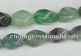 CTW162 15.5 inches 10*15mm twisted rice fluorite gemstone beads