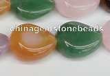 CTW165 15.5 inches 18*22mm twisted teardrop mixed gemstone beads