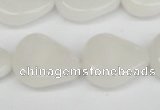 CTW166 15.5 inches 18*22mm twisted teardrop white jade gemstone beads