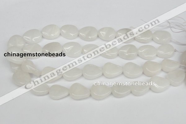 CTW166 15.5 inches 18*22mm twisted teardrop white jade gemstone beads