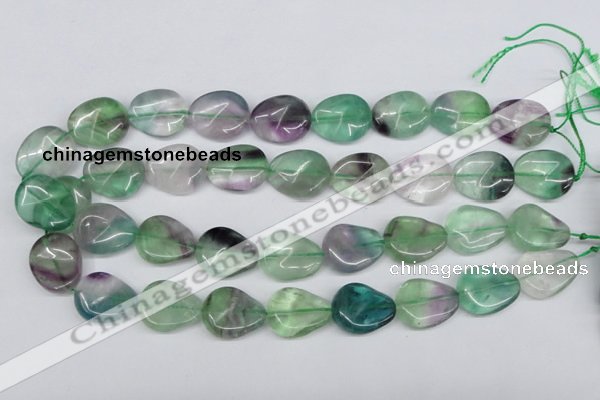 CTW167 15.5 inches 18*22mm twisted teardrop fluorite gemstone beads