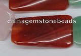 CTW169 15.5 inches 22*40mm twisted rectangle mixed gemstone beads