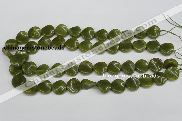 CTW17 15.5 inches 16mm twisted coin jade gemstone beads