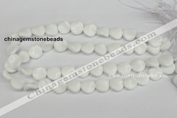 CTW18 15.5 inches 16mm twisted coin white agate beads wholesale