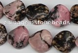 CTW24 15.5 inches 16mm twisted coin rhodonite beads wholesale