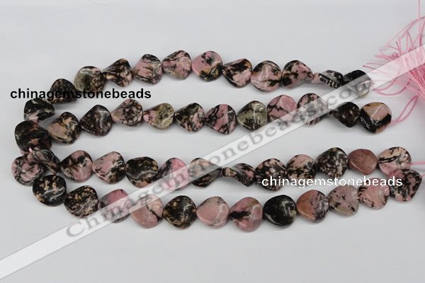 CTW24 15.5 inches 16mm twisted coin rhodonite beads wholesale