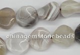 CTW25 15.5 inches 16mm twisted coin botswana agate beads wholesale