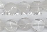 CTW29 15.5 inches 16mm twisted coin white crystal beads wholesale