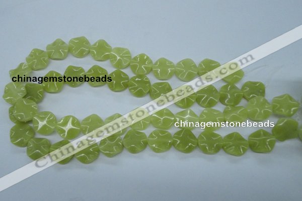 CTW300 15.5 inches 16mm wavy coin olive jade gemstone beads