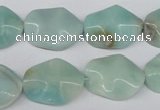 CTW301 15.5 inches 15*20mm wavy oval amazonite gemstone beads