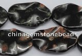 CTW304 15.5 inches 18*25mm wavy oval red & green dalmation jasper beads