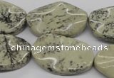 CTW306 15.5 inches 20*30mm wavy oval artistic jasper beads