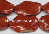 CTW308 15.5 inches 20*30mm wavy oval red jasper gemstone beads