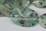 CTW309 15.5 inches 20*30mm wavy oval sesame jasper gemstone beads