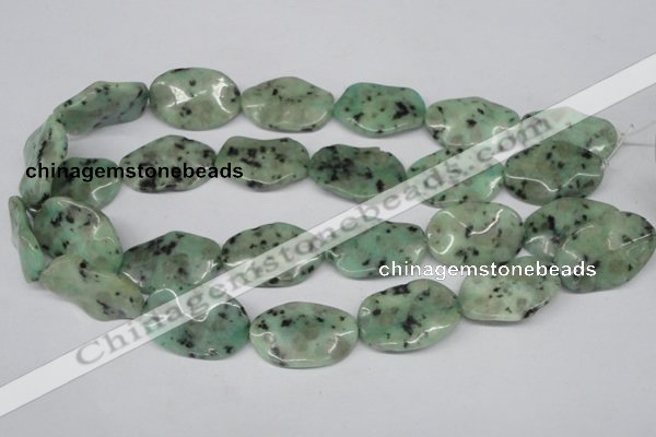 CTW309 15.5 inches 20*30mm wavy oval sesame jasper gemstone beads