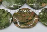 CTW310 15.5 inches 25*30mm wavy oval unakite gemstone beads