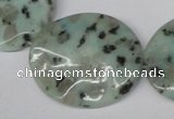 CTW313 15.5 inches 30*35mm wavy oval sesame jasper gemstone beads