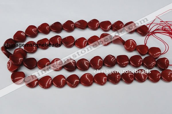 CTW32 15.5 inches 16mm twisted coin red jasper beads wholesale