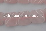 CTW350 15.5 inches 16*16mm twisted square rose quartz beads