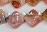 CTW36 15.5 inches 15*15mm twisted diamond agate gemstone beads