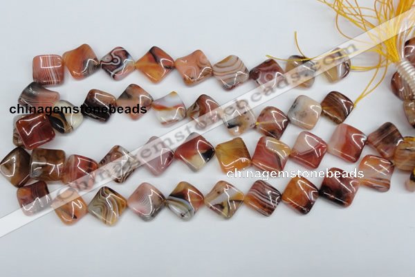 CTW37 15.5 inches 15*15mm twisted diamond agate gemstone beads