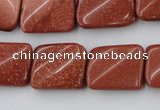 CTW370 15.5 inches 15*20mm twisted rectangle goldstone beads