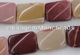 CTW375 15.5 inches 15*20mm twisted rectangle mookaite gemstone beads