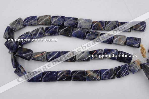 CTW376 15.5 inches 15*20mm twisted rectangle sodalite gemstone beads