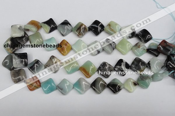 CTW38 15.5 inches 15*15mm twisted diamond amazonite beads