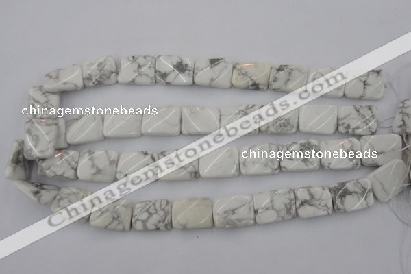 CTW383 15.5 inches 15*20mm twisted rectangle white howlite beads